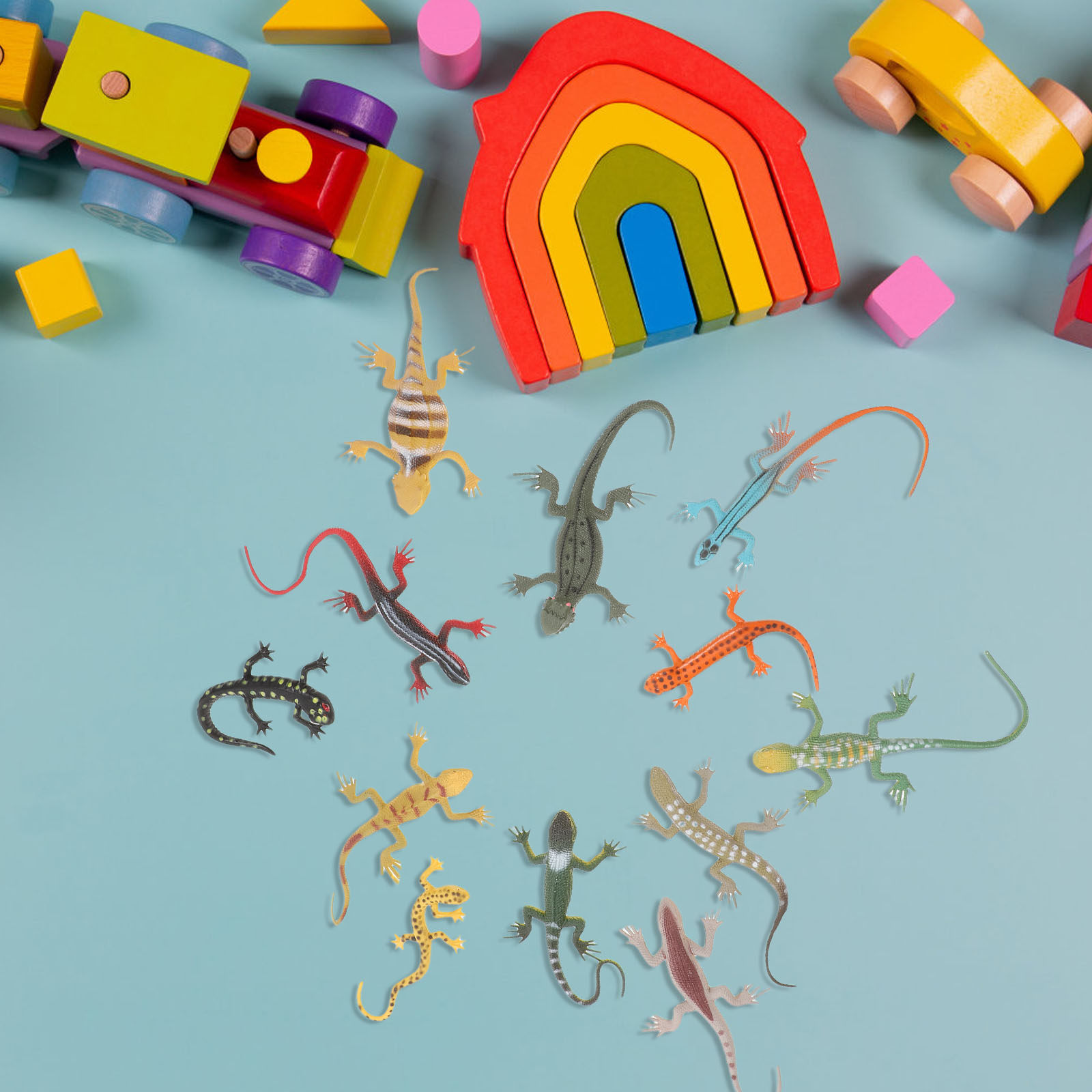 Prank Toys - 12 szt. Realistyczne sztuczne gekony, straszne