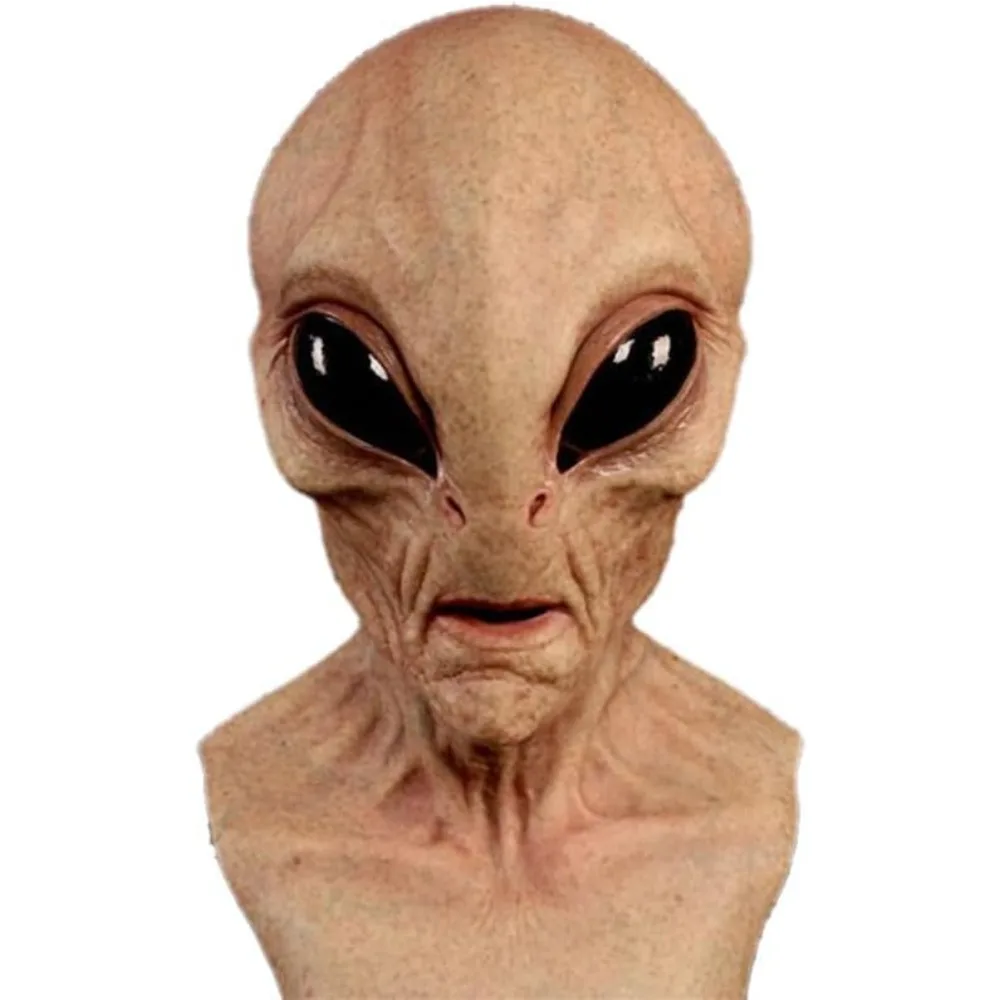 Latex Alien Mask Realistic - Kostium na Halloween Obcy maska dinozaura,