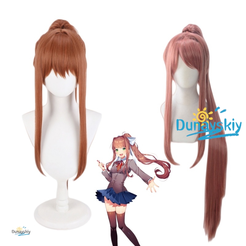 Anime Cosplay Wig Heat Resistant - Peruka do cosplayu Moniki z DDLC,