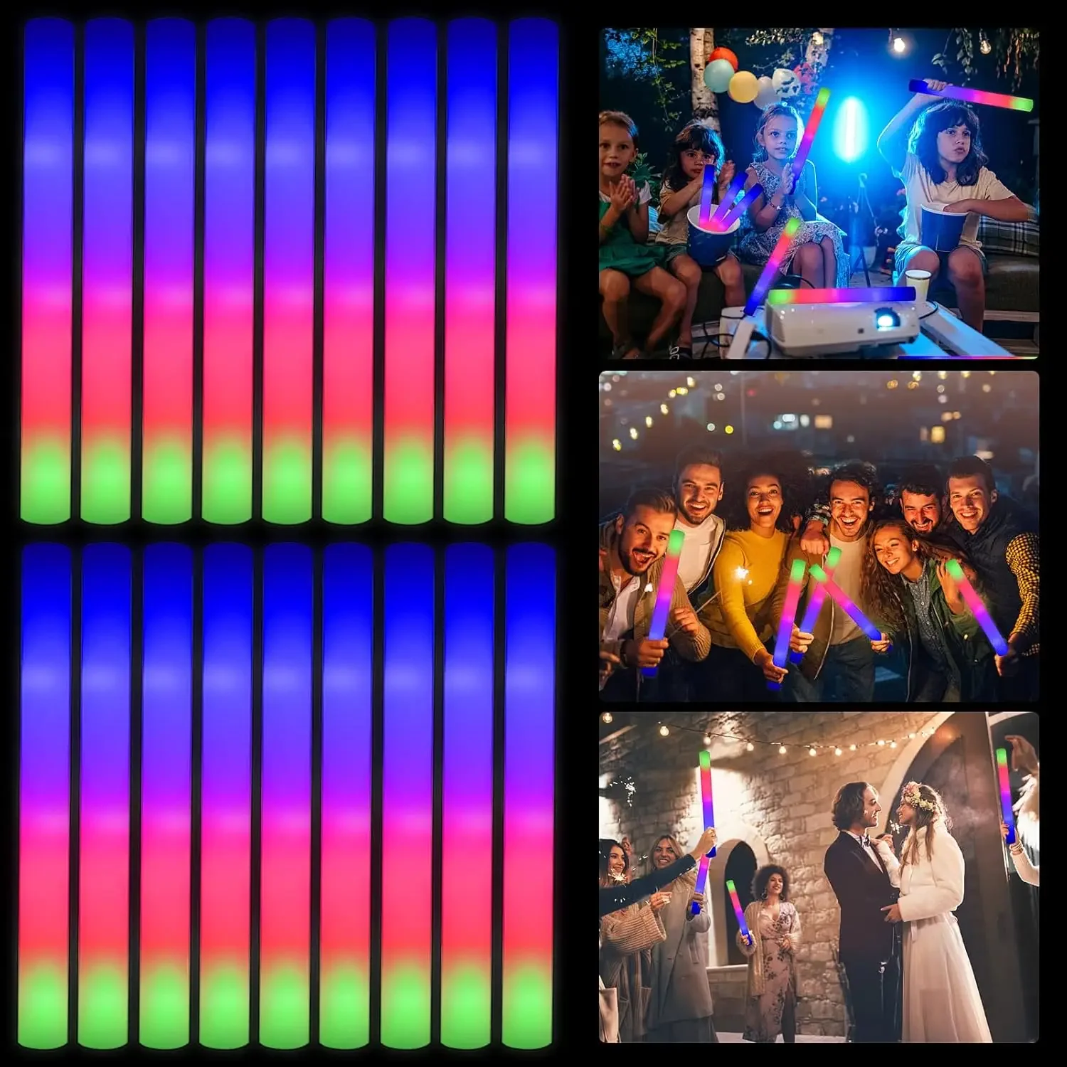 1Z-50PCS Świecące pałeczki pia – Flashing Led Foam Sticks Party recenzja i cena