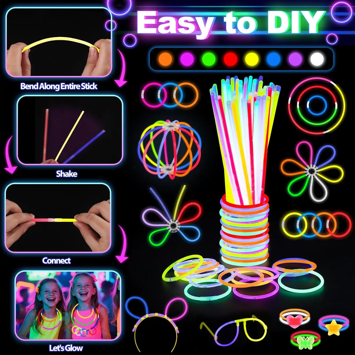 128 szt. Świecące Okulary LED, – Glow In The Dark Party Glasses recenzja i cena