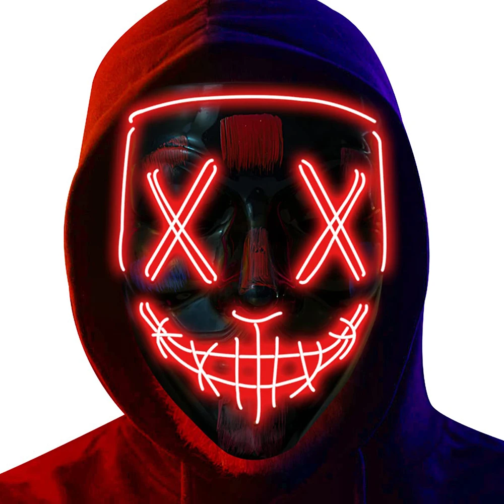 Maska neonowa LED na Halloween – Led Purge Mask Halloween recenzja i cena