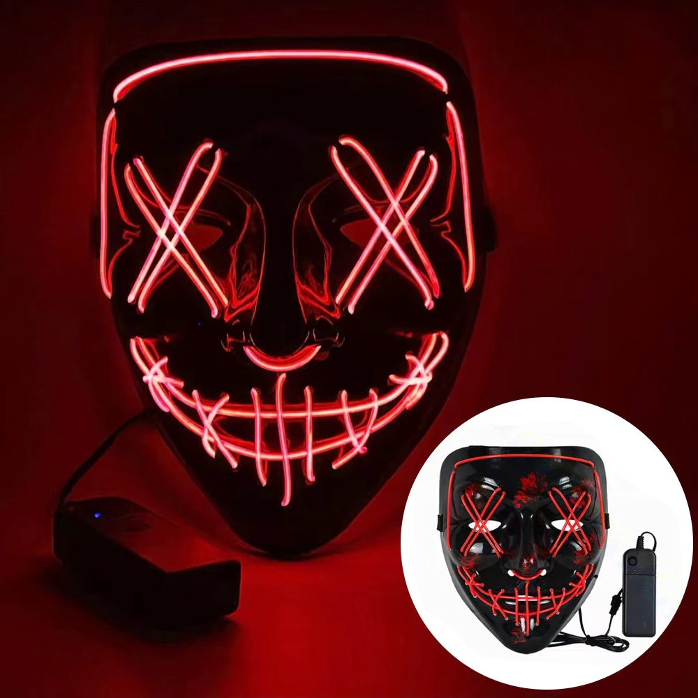 Maska neonowa LED na Halloween – Led Purge Mask Halloween recenzja i cena