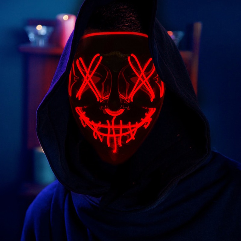 Maska neonowa LED na Halloween – Led Purge Mask Halloween recenzja i cena